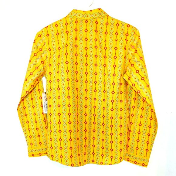 Wrangler Girls Yellow & Red Aztec Print Long Sleeve Button-Up Shirt XL - Picture 2 of 5